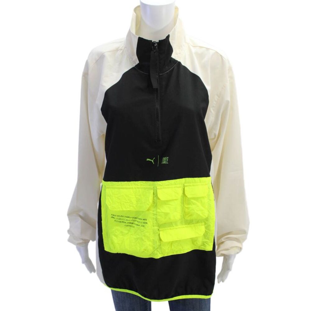 Puma Women's Collared Long Sleeves Colorblock Track Shirt Size M